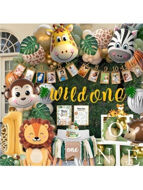NEW Wild One Jungle Safari First Birthday Party Decorations - 🌼